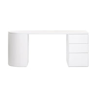 Payton Benjamin Ripple Grand 3 Drawer RHF Computer Work Desk Table White