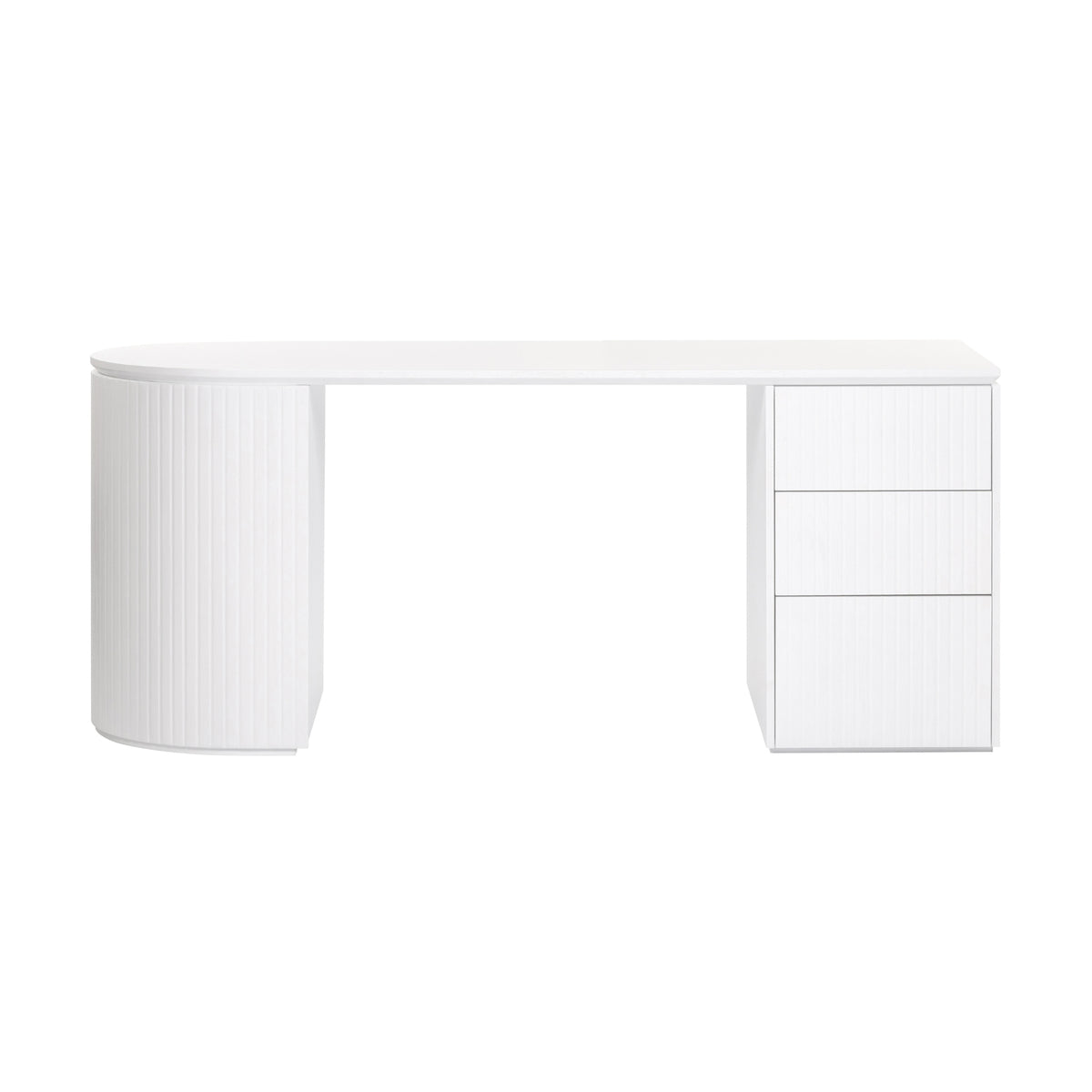 Payton Benjamin Ripple Grand 3 Drawer RHF Computer Work Desk Table White