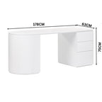 Payton Benjamin Ripple Grand 3 Drawer RHF Computer Work Desk Table White