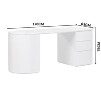 Payton Benjamin Ripple Grand 3 Drawer RHF Computer Work Desk Table White