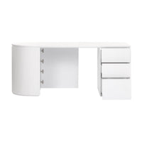 Payton Benjamin Ripple Grand 3 Drawer RHF Computer Work Desk Table White