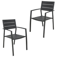 Percy 2pc Set Outdoor Dining Chair Grey 