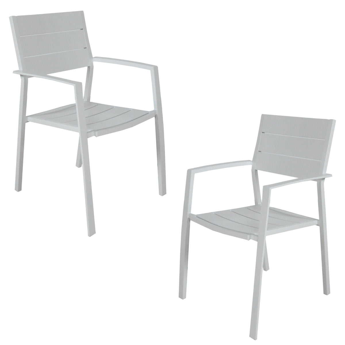 Percy 2pc Set Outdoor Dining Chair White 