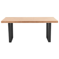 Petunia  Dining Table 180cm Elm Timber Wood Black Metal Leg - Natural