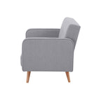 Picasso 2 Seater Fabric Sofa Grey 