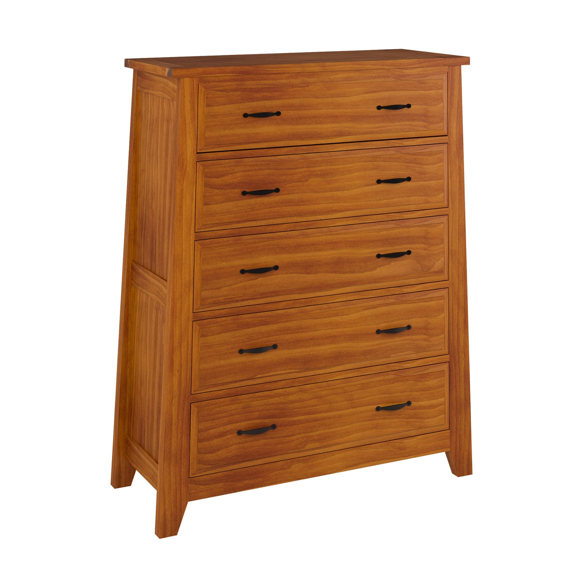 Pine Valley 100cm Tallboy Solid Pine Blackwood Oak