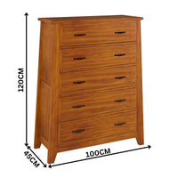 Pine Valley 100cm Tallboy Solid Pine Blackwood Oak