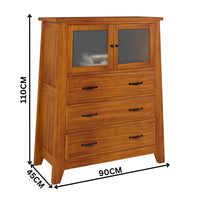 Pine Valley 90cm Tallboy Solid Pine Blackwood Oak