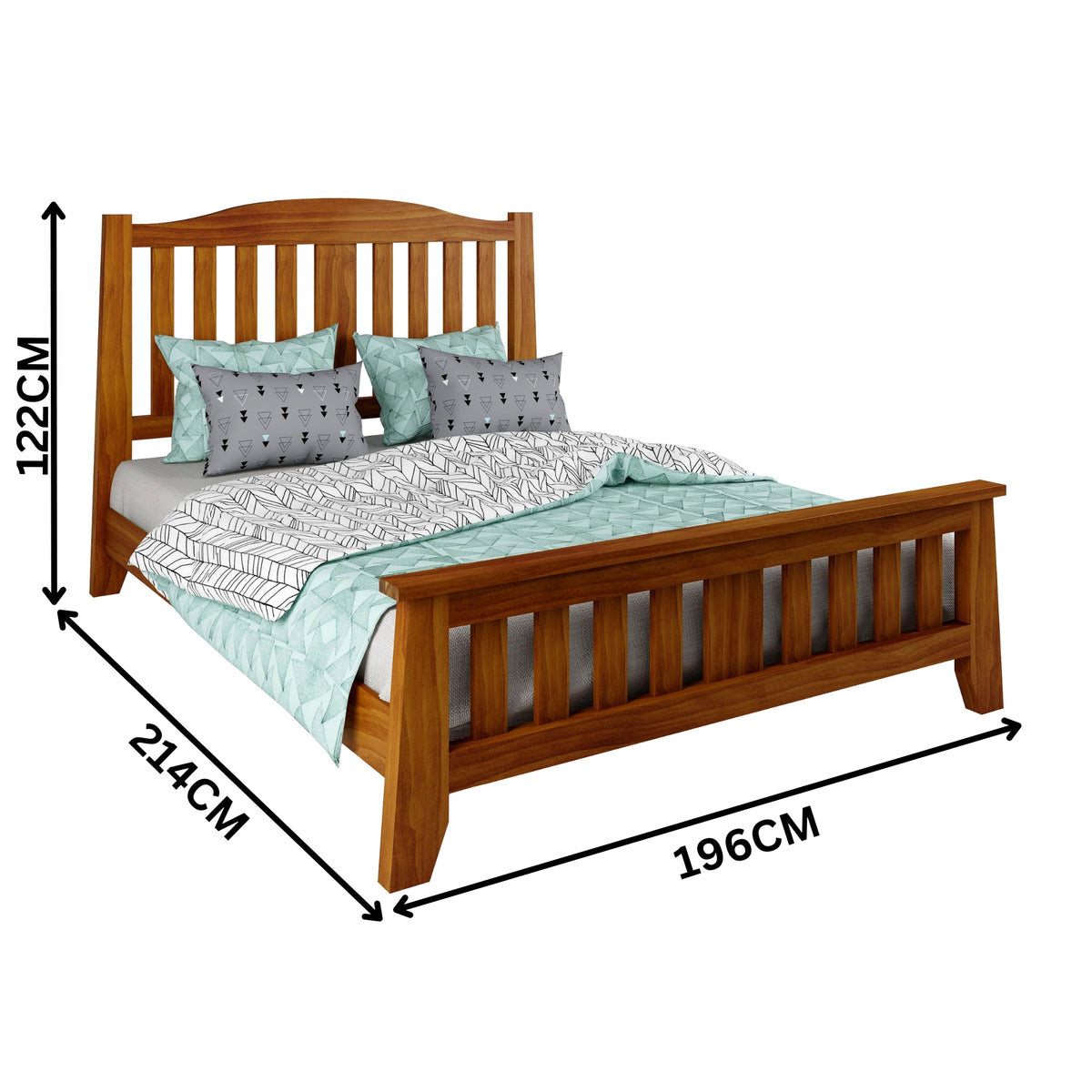 Pine Valley King Bed Frame Solid Pine Blackwood Oak