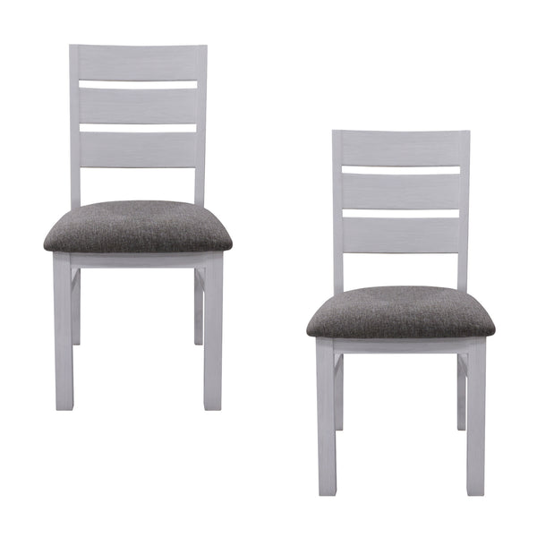 Plumeria 2pc Set Dining Chair Solid Acacia Wood White Brush