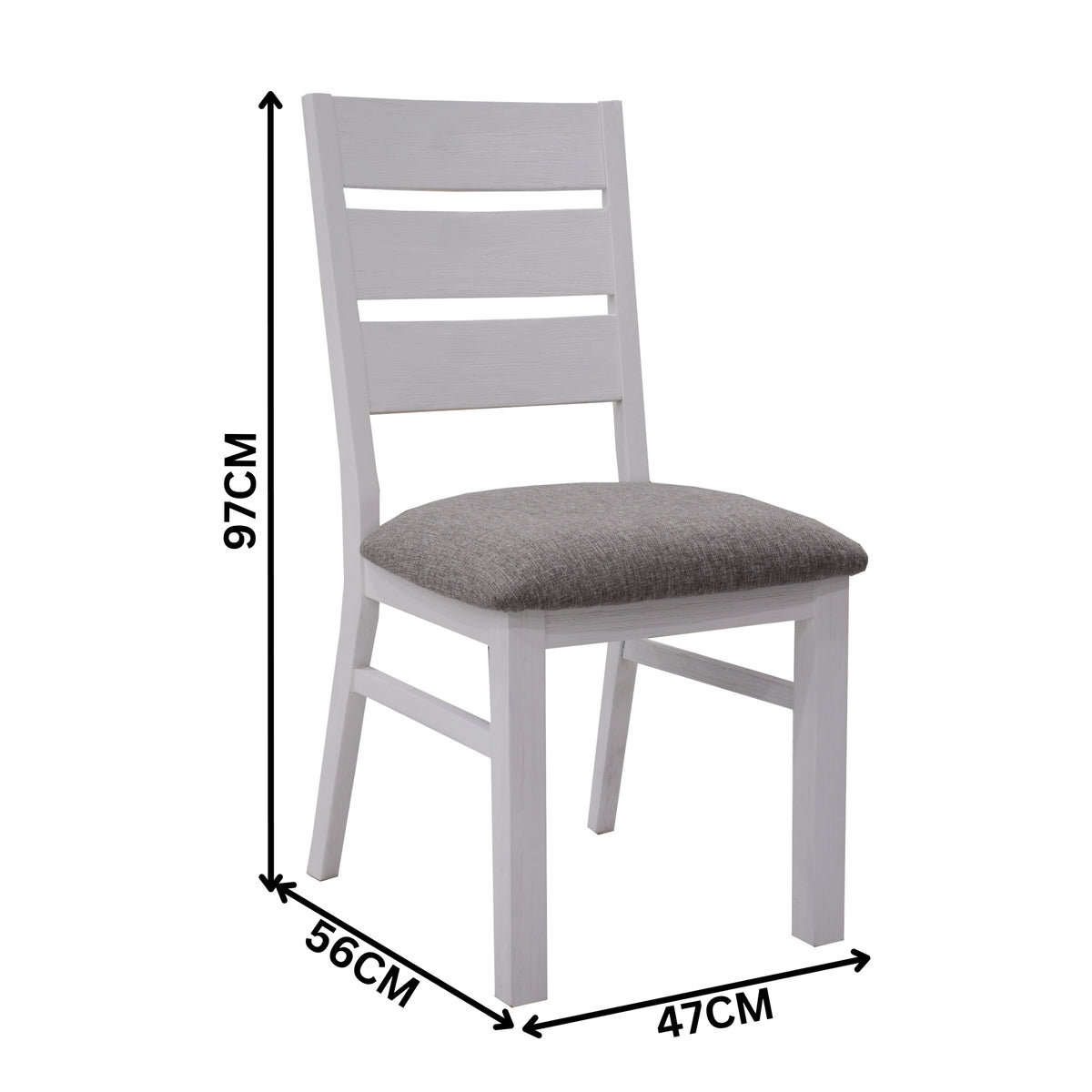 Plumeria 2pc Set Dining Chair Solid Acacia Wood White Brush
