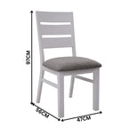 Plumeria 2pc Set Dining Chair Solid Acacia Wood White Brush