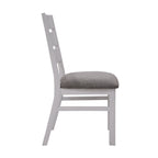 Plumeria 2pc Set Dining Chair Solid Acacia Wood White Brush