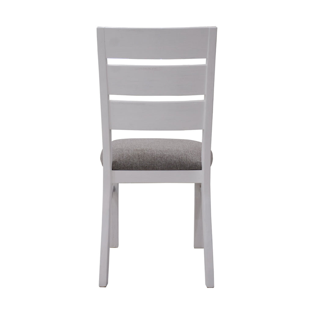 Plumeria 2pc Set Dining Chair Solid Acacia Wood White Brush