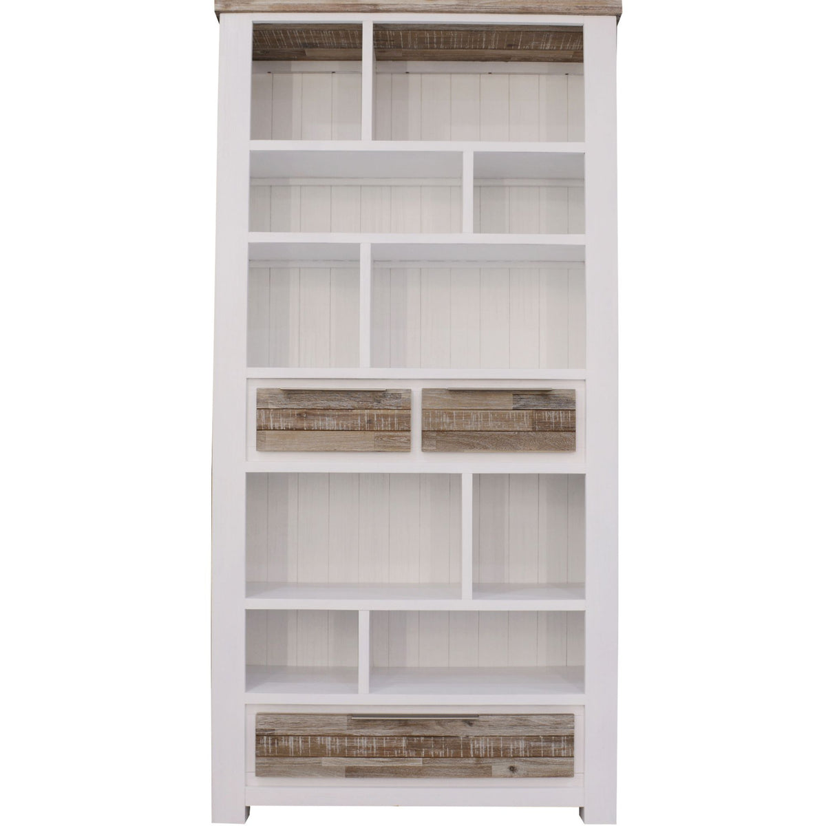 Plumeria Bookshelf 200cm Bookcase Display Unit Solid Acacia Timber Wood 