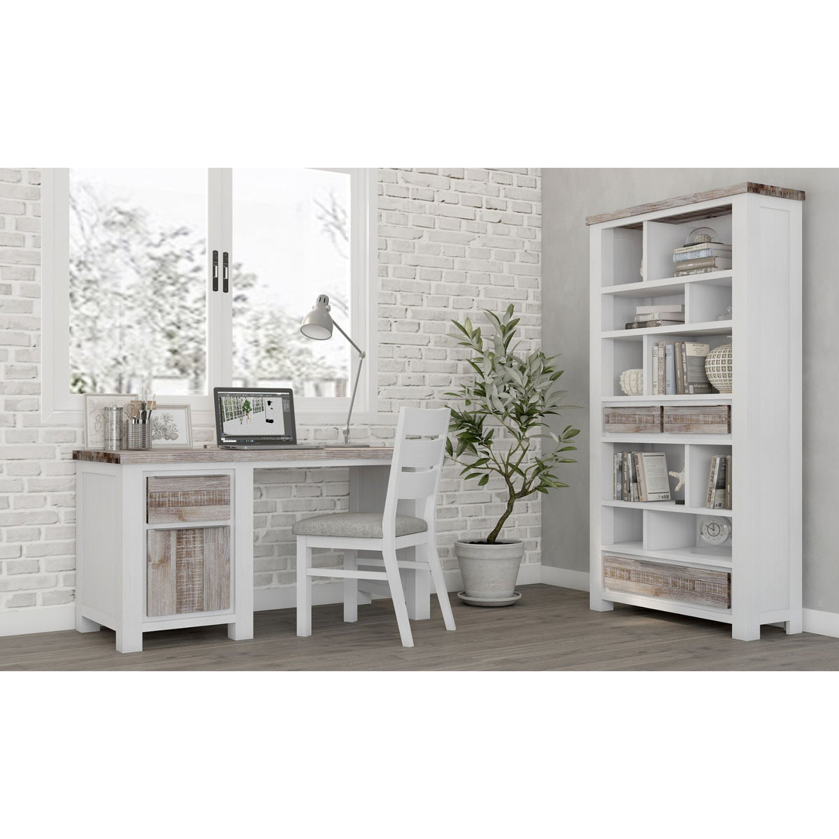 Plumeria Bookshelf 200cm Bookcase Display Unit Solid Acacia Timber Wood 