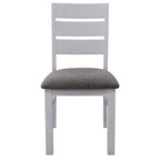 Plumeria Dining Chair Set of 2 Solid Acacia Wood Dining Furniture - White Brush