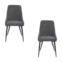 Polska 2pc Set Fabric Dining Chair Grey