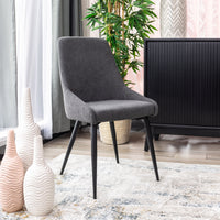 Polska 2pc Set Fabric Dining Chair Grey