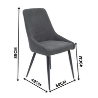 Polska 2pc Set Fabric Dining Chair Grey