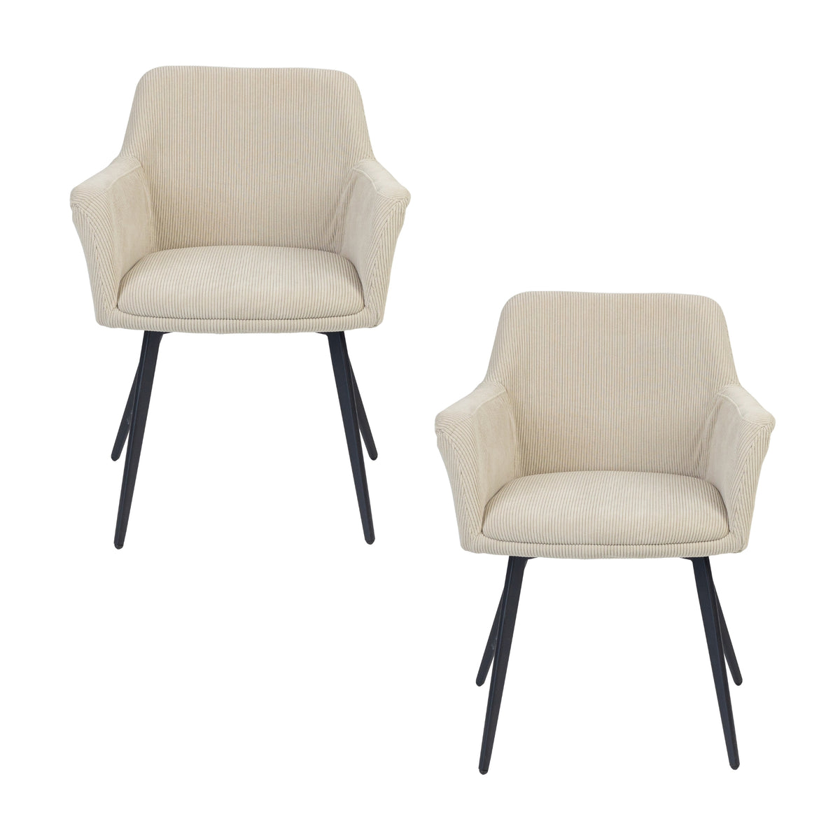 Porto 2pc Set Fabric Dining Chair Beige