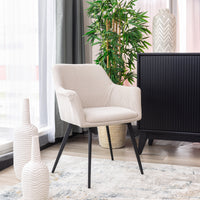 Porto 2pc Set Fabric Dining Chair Beige