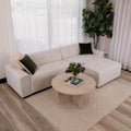 Quinn 4 Seater Upholstered Sofa with Reversible Chaise Beige