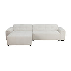 Quinn 4 Seater Upholstered Sofa with Reversible Chaise Beige