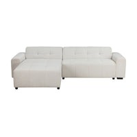 Quinn 4 Seater Upholstered Sofa with Reversible Chaise Beige