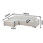 Quinn 4 Seater Upholstered Sofa with Reversible Chaise Beige