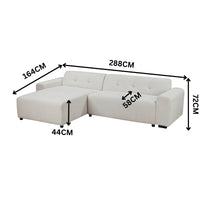 Quinn 4 Seater Upholstered Sofa with Reversible Chaise Beige