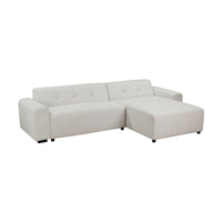 Quinn 4 Seater Upholstered Sofa with Reversible Chaise Beige