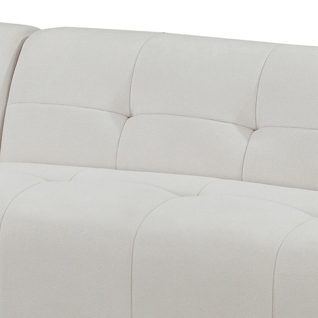 Quinn 4 Seater Upholstered Sofa with Reversible Chaise Beige