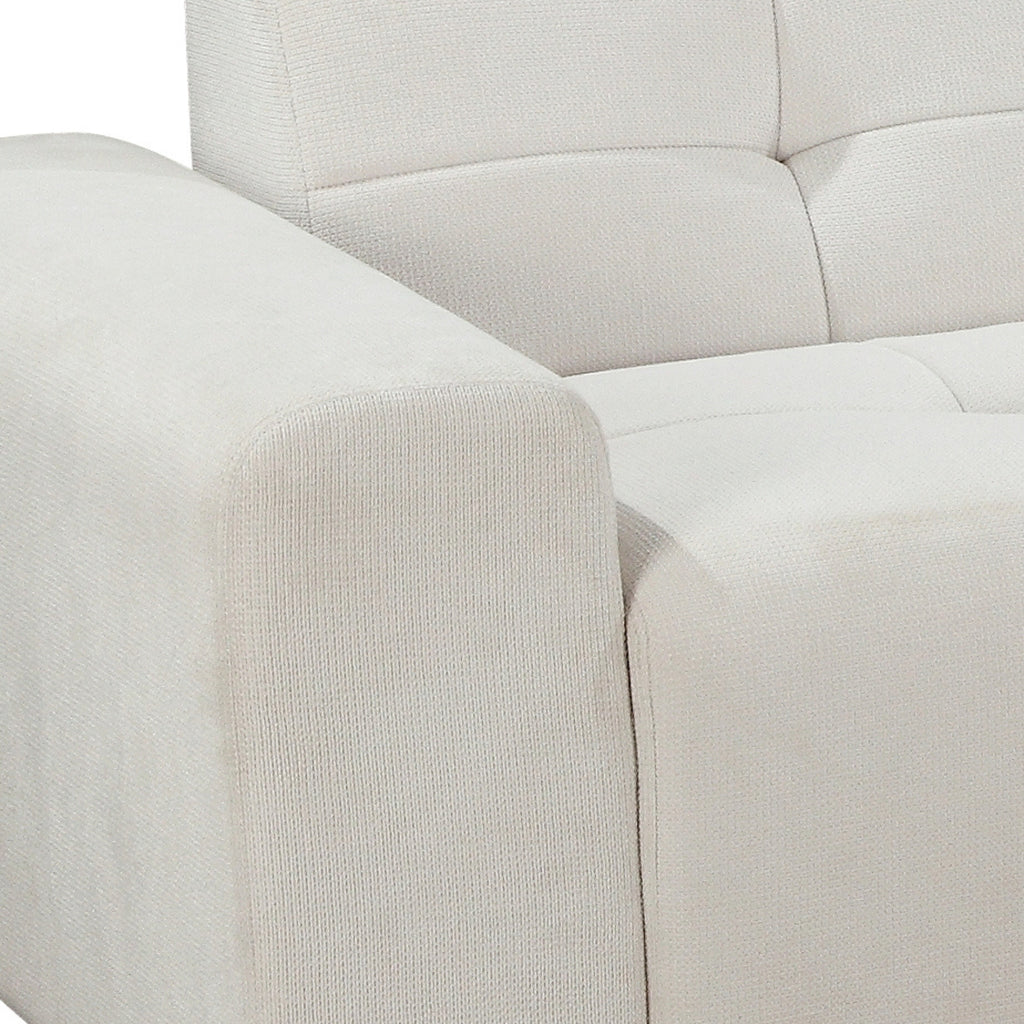 Quinn 4 Seater Upholstered Sofa with Reversible Chaise Beige