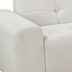 Quinn 4 Seater Upholstered Sofa with Reversible Chaise Beige
