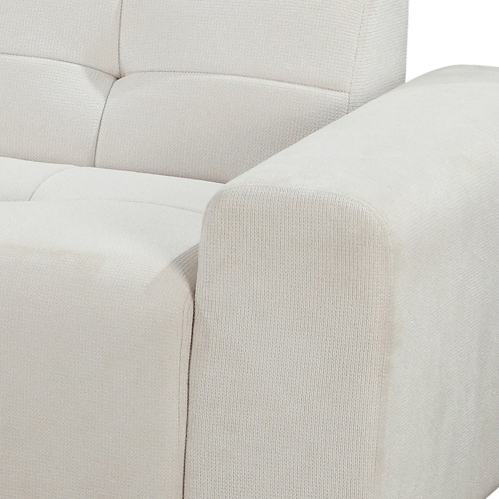 Quinn 4 Seater Upholstered Sofa with Reversible Chaise Beige
