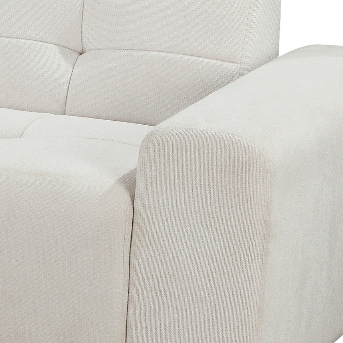 Quinn 4 Seater Upholstered Sofa with Reversible Chaise Beige