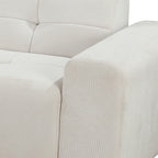 Quinn 4 Seater Upholstered Sofa with Reversible Chaise Beige