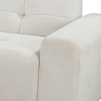 Quinn 4 Seater Upholstered Sofa with Reversible Chaise Beige