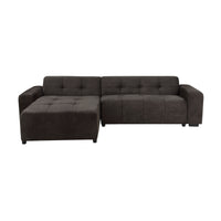 Quinn 4 Seater Upholstered Sofa with Reversible Chaise Black