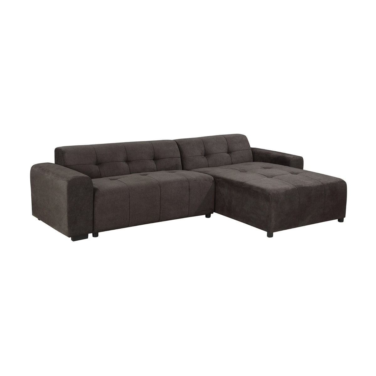 Quinn 4 Seater Upholstered Sofa with Reversible Chaise Black
