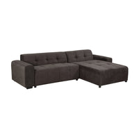 Quinn 4 Seater Upholstered Sofa with Reversible Chaise Black