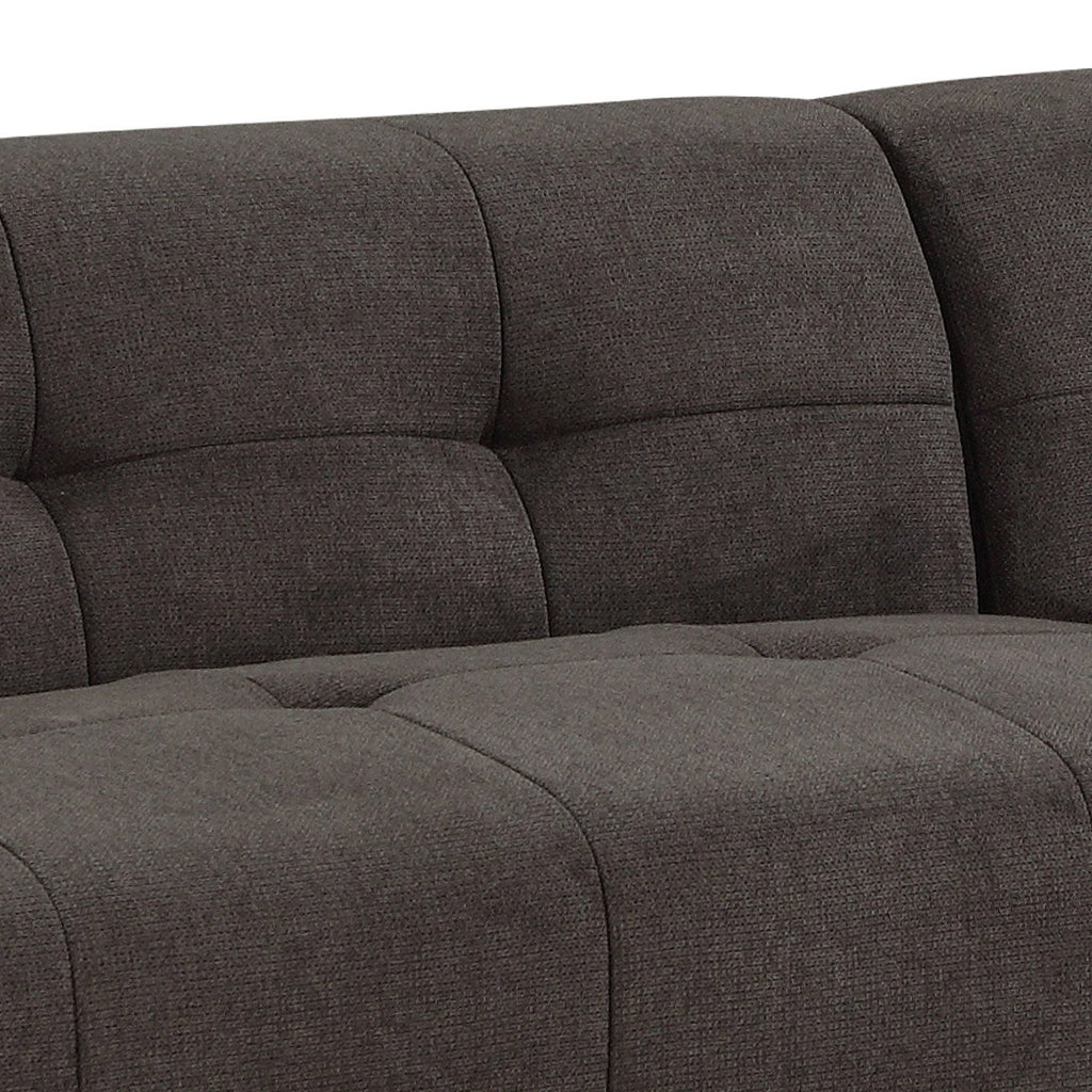 Quinn 4 Seater Upholstered Sofa with Reversible Chaise Black
