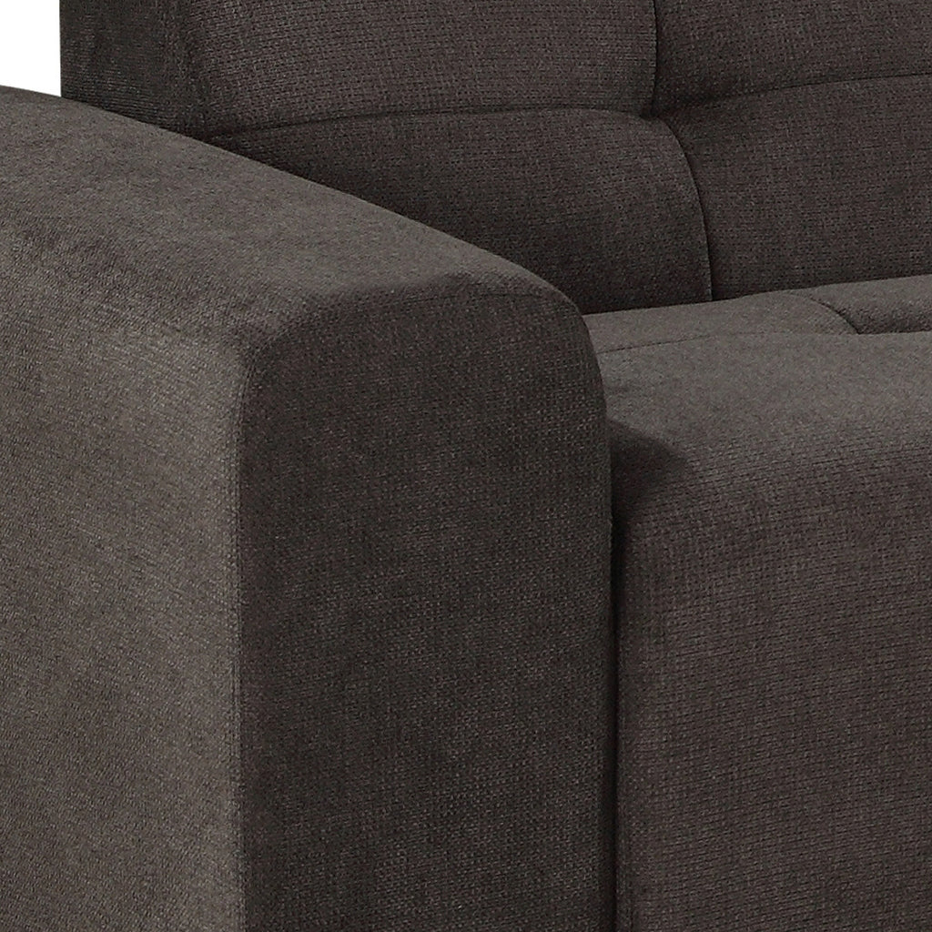 Quinn 4 Seater Upholstered Sofa with Reversible Chaise Black
