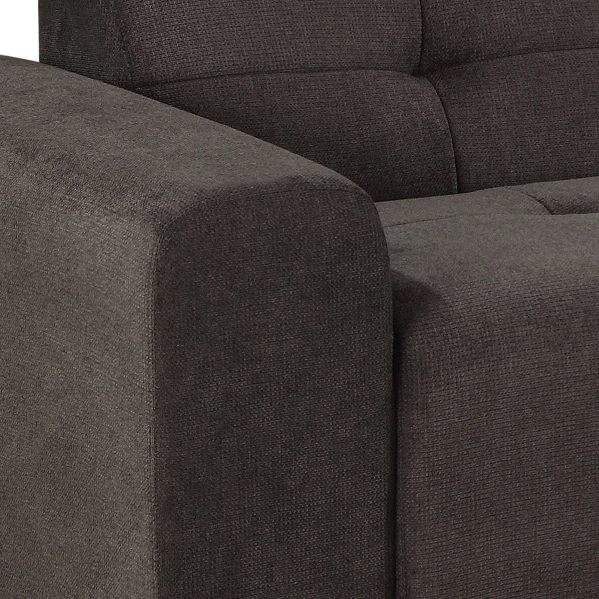 Quinn 4 Seater Upholstered Sofa with Reversible Chaise Black