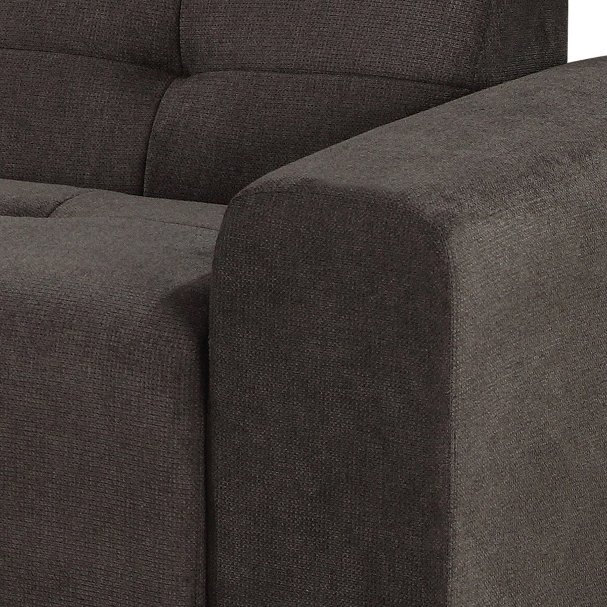 Quinn 4 Seater Upholstered Sofa with Reversible Chaise Black