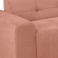 Quinn 4 Seater Upholstered Sofa with Reversible Chaise Blush Pink, upholstery and arm detail