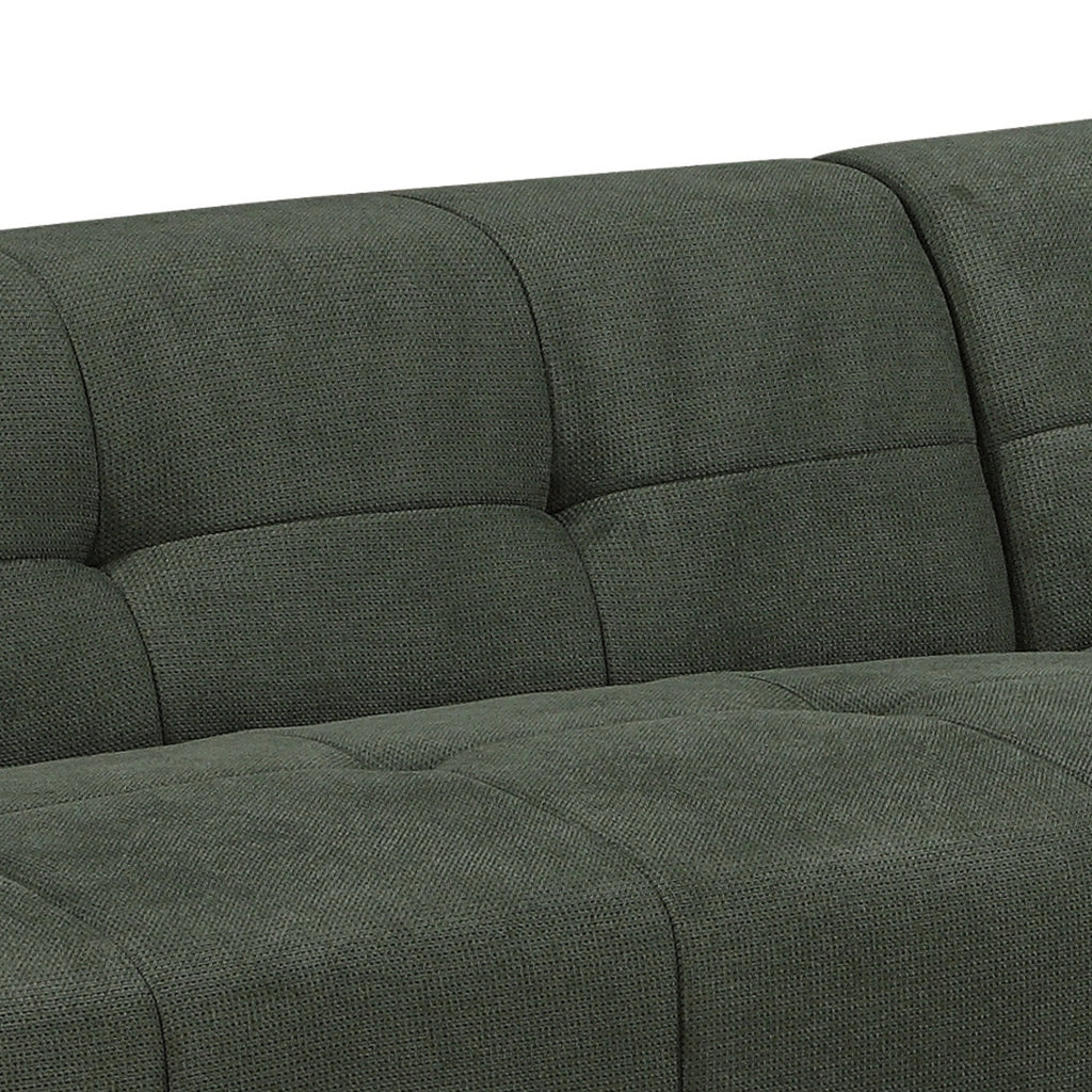 Quinn 4 Seater Upholstered Sofa with Reversible Chaise Green