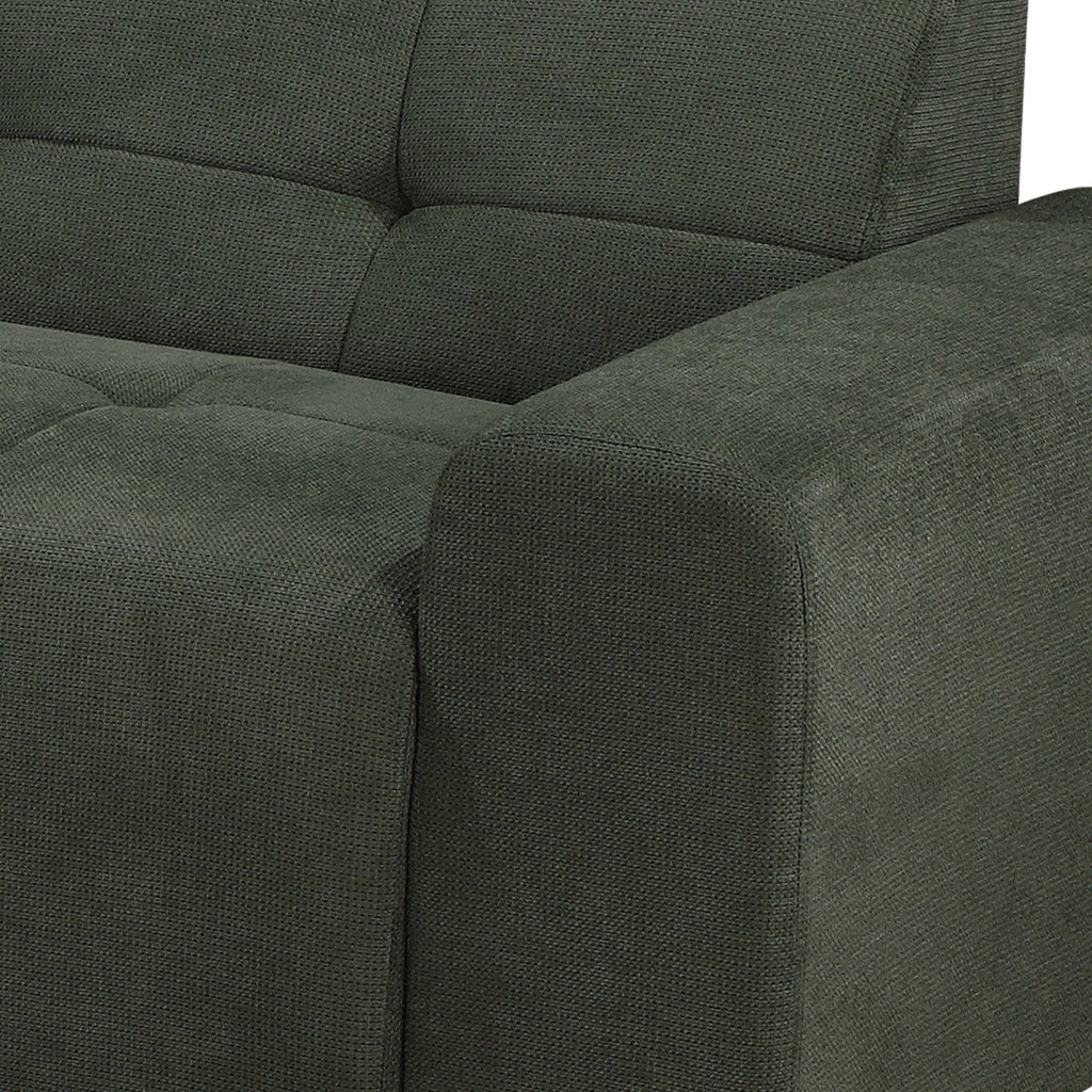 Quinn 4 Seater Upholstered Sofa with Reversible Chaise Green