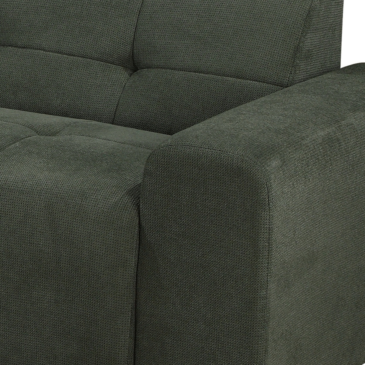 Quinn 4 Seater Upholstered Sofa with Reversible Chaise Green